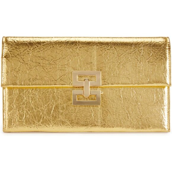 Accessories - Elegant Gilded Evening Clutch with Twist Lock - Perfect for Parties & Weddings